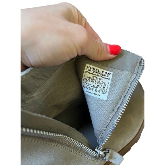 Sorel Emelie Zip Boots Gray Tan size 9 - Picture 4 of 14